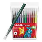 Фломастеры-кисточки 12 цветов ErichKrause «Jolly Friends Washable», в футляре с европодвесом - Фото 2