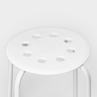 Табурет с пластмассовым сиденьем, цвет белый - Фото 4