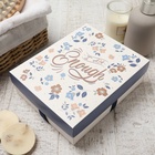 Салфетки махровые «Этель. Голубые цветы», 5 шт., 30×30 см, хлопок 100%, бежевые/коричневые - Фото 6