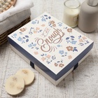 Салфетки махровые «Этель. Голубые цветы», 5 шт., 30×30 см, хлопок 100%, бежевые/коричневые - фото 23571293