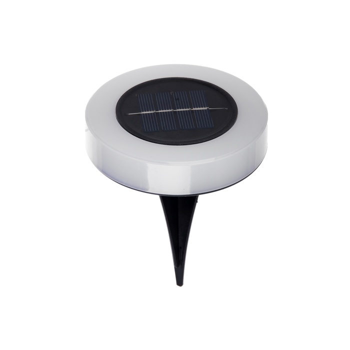 Светильник на солнечной батарее Еврогарант "Техно круг" 10.5x12.5 см, IP44, 8 LED, БЕЛЫЙ