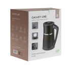 Чайник электрический Galaxy LINE GL 0338, нерж.сталь/пластик, 1.7 л, 2200 Вт, чёрный - фото 9525188