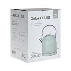 Чайник электрический Galaxy LINE GL 0333, нерж.сталь, 1.5 л, 2200 Вт, светло-зелёный - фото 9525194