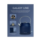 Чайник электрический Galaxy LINE GL 0334, нерж.сталь, 1.5 л, 2200 Вт, синий - Фото 9
