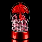Сувенир стекло "Медвежата с зонтиком" со светом, МИКС, 10х6х6 см - Фото 1