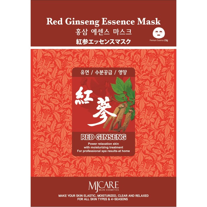 Тканевая маска, для лица Red ginseng essence mask с экстрактом красного женьшеня, 23 гр - Фото 1