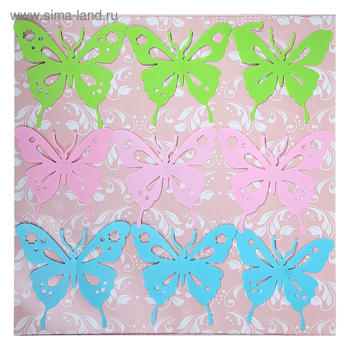Наклейка интерьерная "Цветные бабочки" МИКС 56,5х45 см - Фото 1