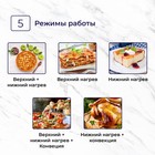 Мини-печь DELVENTO D7011, 2000 Вт, 70 л, 40-240°С, чёрная - фото 51546021