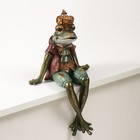 Сувенир полистоун "Лягуха в короне, с жабо" сидит 17,5х15х30,5 см - Фото 3