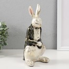 Сувенир полистоун "Белый заяц в смокинге с цилиндром" 11х11х24 см - Фото 2
