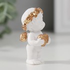 Фигурка полистоун «Ангелочек в венке с сердечком», белый с золотом, 5.2×2.5×2.7 см - Фото 2