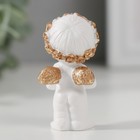 Фигурка полистоун «Ангелочек в венке с сердечком», белый с золотом, 5.2×2.5×2.7 см - Фото 3