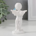 Сувенир полистоун "Белоснежный ангел стоит с цветной птичкой" 9х3,8х4,8 см - Фото 3