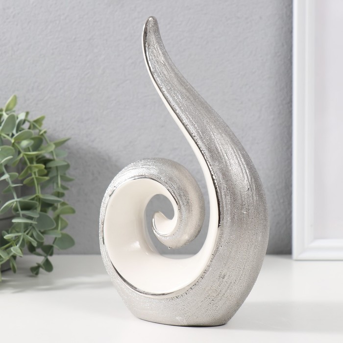 Сувенир керамика "Завиток" серебристо-белый 22,5х14,5х6 см