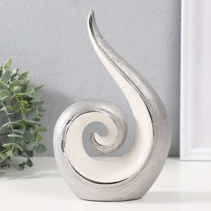 Сувенир керамика "Завиток" серебристо-белый 22,5х14,5х6 см
