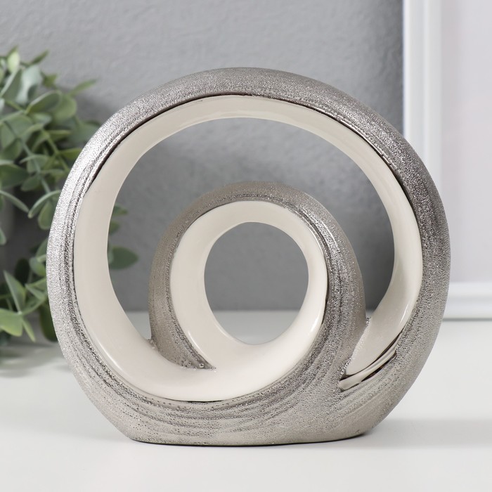 Сувенир керамика "Двойная петля" серебристо-белый 14,5х15,5х5 см - Фото 1