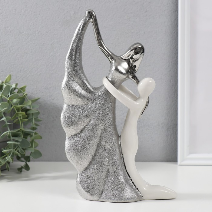 Фигурка керамика «Вальс», серебристо-белый, 24.6×15×7 см - Фото 1