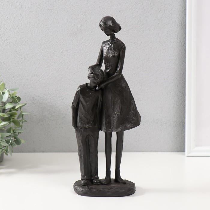 Фигурка полистоун «Мама и сын», чёрный, 31×13×8 см - Фото 1