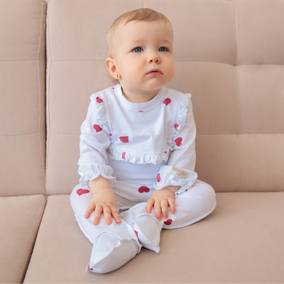 Ползунки детские MINAKU: Сердца, рост 74-80 см, молочные