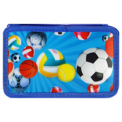 Пенал 3D «Мячи», 2 отделения