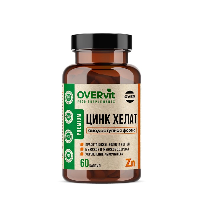 Цинк хелат, 60 капсул по 380 мг - Фото 1