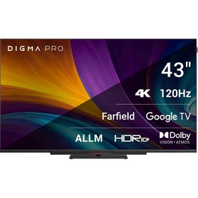 Телевизор Digma Pro 43C, 43", 3840x2160, DVB-T2/C/S2, HDMI 3, USB 2, Smart TV, чёрный 10363882