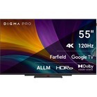 Телевизор Digma Pro 55C, 55", 3840x2160, DVB-T2/C/S2, HDMI 3, USB 2, Smart TV, чёрный - фото 321595342