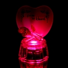 Сувенир стекло "Розочка у сердца" со светом, , 7х4,5х5,2 см - Фото 4