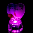 Сувенир стекло "Розочка у сердца" со светом, , 7х4,5х5,2 см - Фото 6