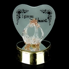 Сувенир стекло "Карета у сердца" со светом, 9,5х7,4х5,7 см - Фото 1