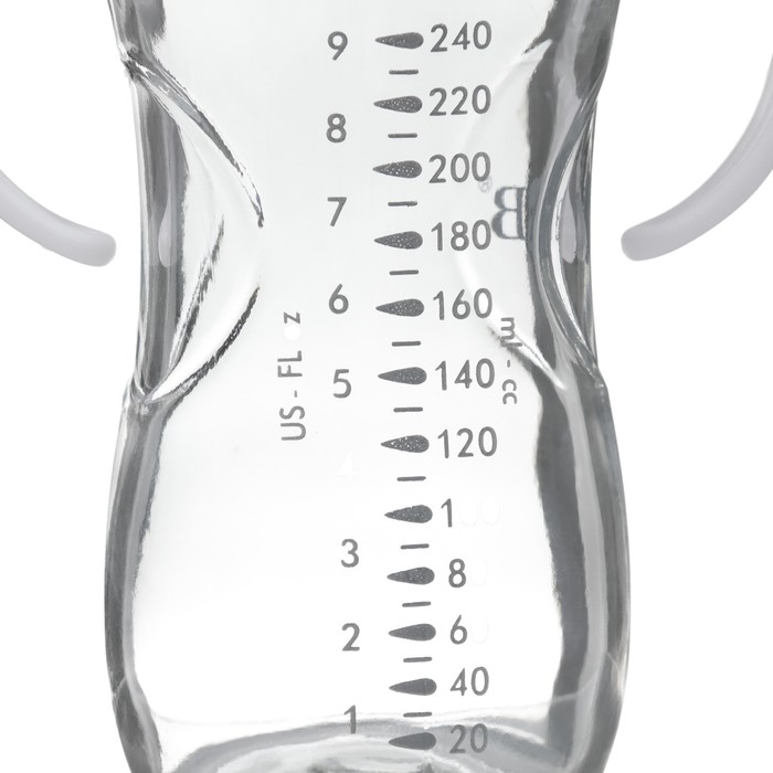 Бутылочка для кормления Ø50 ШГ 240 мл., стекло, цвет белый