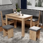 Обеденная группа "Уют - 8" - дуб крафт золотой/тк серая - фото 23828275