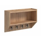 Полка с крючками, 608 х 186 х 392, дуб крафт золотой - фото 23828297