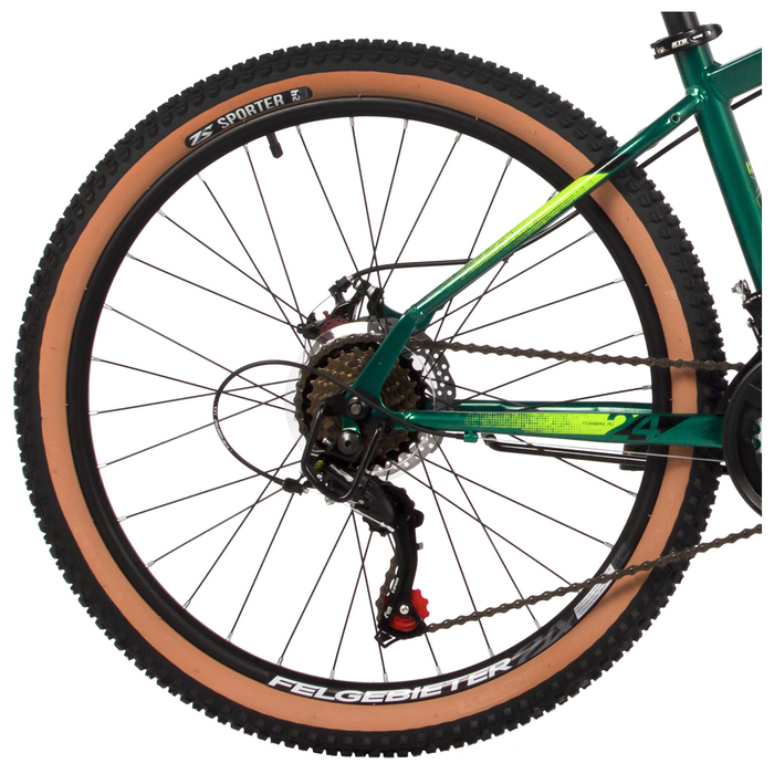 Велосипед 24" FOXX CAIMAN, цвет зелёный, р. 14"