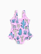 Купальник для девочки слитный MINAKU «Кактусы», розовый, рост 116-122 см - Фото 7