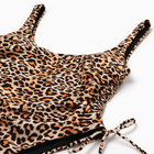 Купальник женский слитный с завязками MINAKU, принт леопард, размер 48 - Фото 4