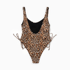 Купальник женский слитный с завязками MINAKU, принт леопард, размер 48 - Фото 5