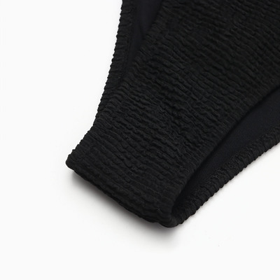 Купальник раздельный фактурный на завязках женский MINAKU, черный, размер 46