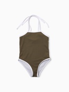 Купальник для девочки слитный MINAKU, однотонный, тёмно-зелёный, рост 110-116 см - Фото 7