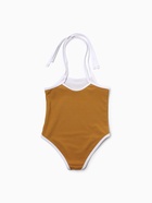Купальник для девочки слитный MINAKU, однотонный, цвет горчичный, рост 128-134 см - Фото 6