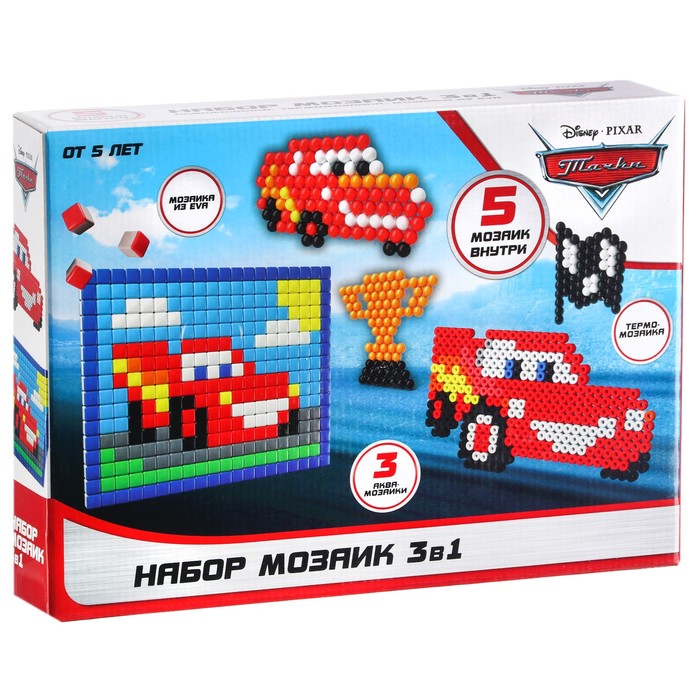 Мозаика 3 в 1 «Тачки», аквамозаика, термомозаика и мозаика из EVA, 4+ - Фото 1