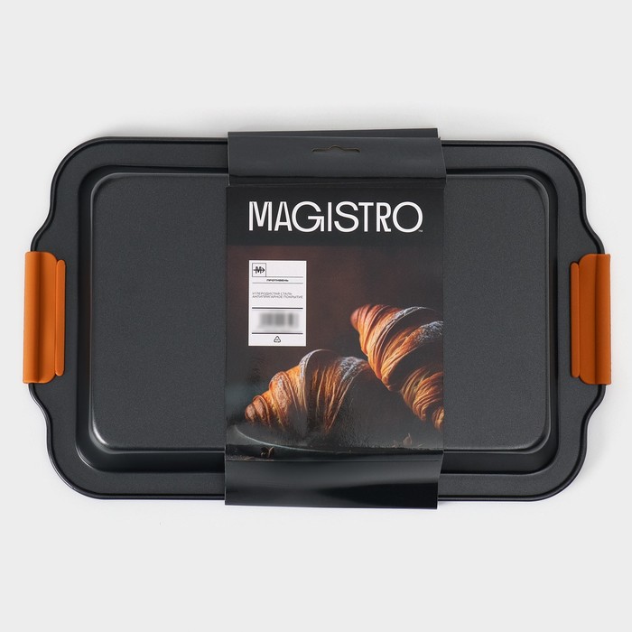 Противень для выпечки Magistro French Bakery, 37,5×23×4,7 см, антипригарное покрытие