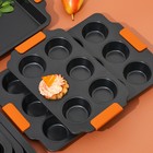 Форма для выпечки Magistro «French Bakery. Круг», 39×26.3×3.4 см, 12 ячеек, антипригарное покрытие - Фото 10