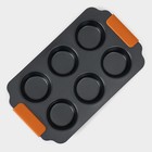 Форма для выпечки Magistro «French Bakery. Круг», 30.5×18×3 см, 6 ячеек, антипригарное покрытие - Фото 3