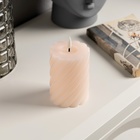 Светодиодная свеча витая розовая, 7.5 × 12.5 × 7.5 см, пластик, воск, батарейки АААх2 (не в комплекте), свечение тёплое белое - Фото 2