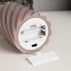 Светодиодная свеча витая лиловая, 7.5×12.5×7.5 см, пластик, воск, от батареек АААх2, свечение тёплое белое  (артикул 9907621)  большой выбор товаров оптом и в розницу по низким ценам с доставкой