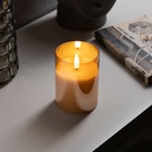 Светодиодная свеча золотистая, 7.5 × 10 × 7.5 см, воск, пластик, батарейки АААх3 (не в комплекте), свечение тёплое белое - фото 4311271