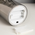 Светодиодная свеча серебристая, 7.5 × 10 × 7.5 см, воск, пластик, батарейки АААх3 (не в комплекте), свечение тёплое белое - фото 9459040