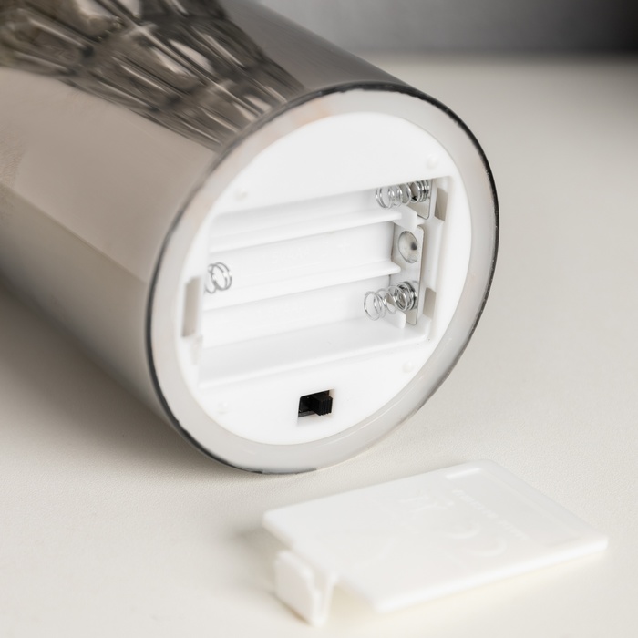 Светодиодная свеча серебристая, 7.5 × 10 × 7.5 см, воск, пластик, батарейки АААх3 (не в комплекте), свечение тёплое белое