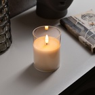 Светодиодная свеча белая, 7.5 × 10 × 7.5 см, воск, пластик, батарейки АААх3 (не в комплекте), свечение тёплое белое - фото 321224379